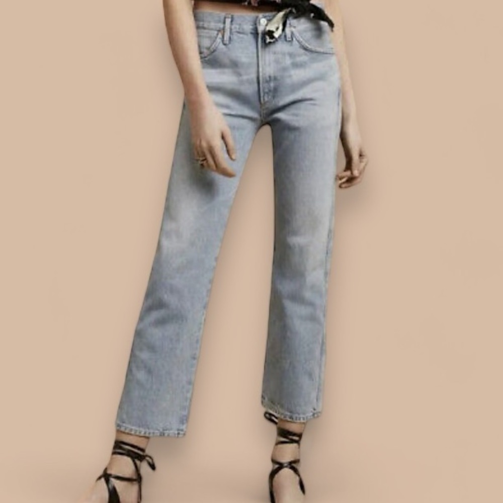 Aritzia Wilfred x Citizens of Humanity Liv Straight Crop in Light Wash | Size 28
